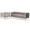 Baxton Studio Zanetta Gray Velvet Gold Finished 2-Piece Sofa and Lounge Chair Set 153-9689-8324 - alternate 4